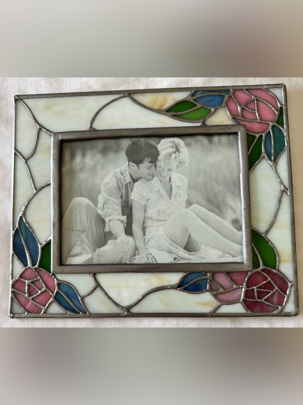 Royal Limited Heavy Vintage Stained Glass Floral Picture Frame